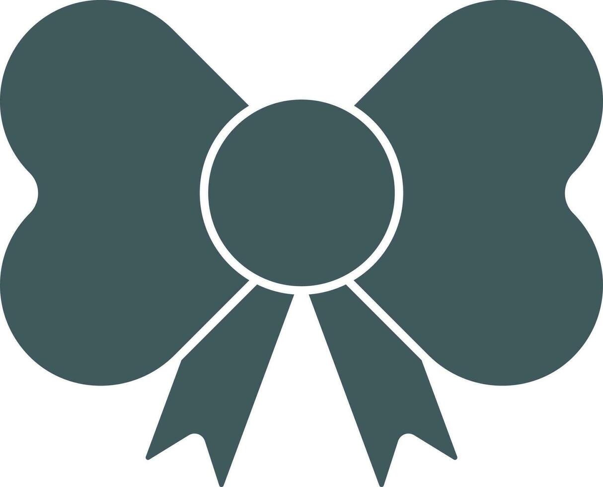 Bow Ribbon Icon In Gray Color. vector