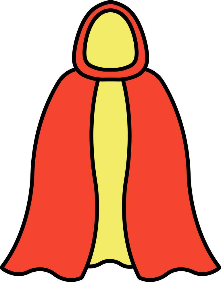 Cape or Cloak Icon in Red And Yellow Color. vector