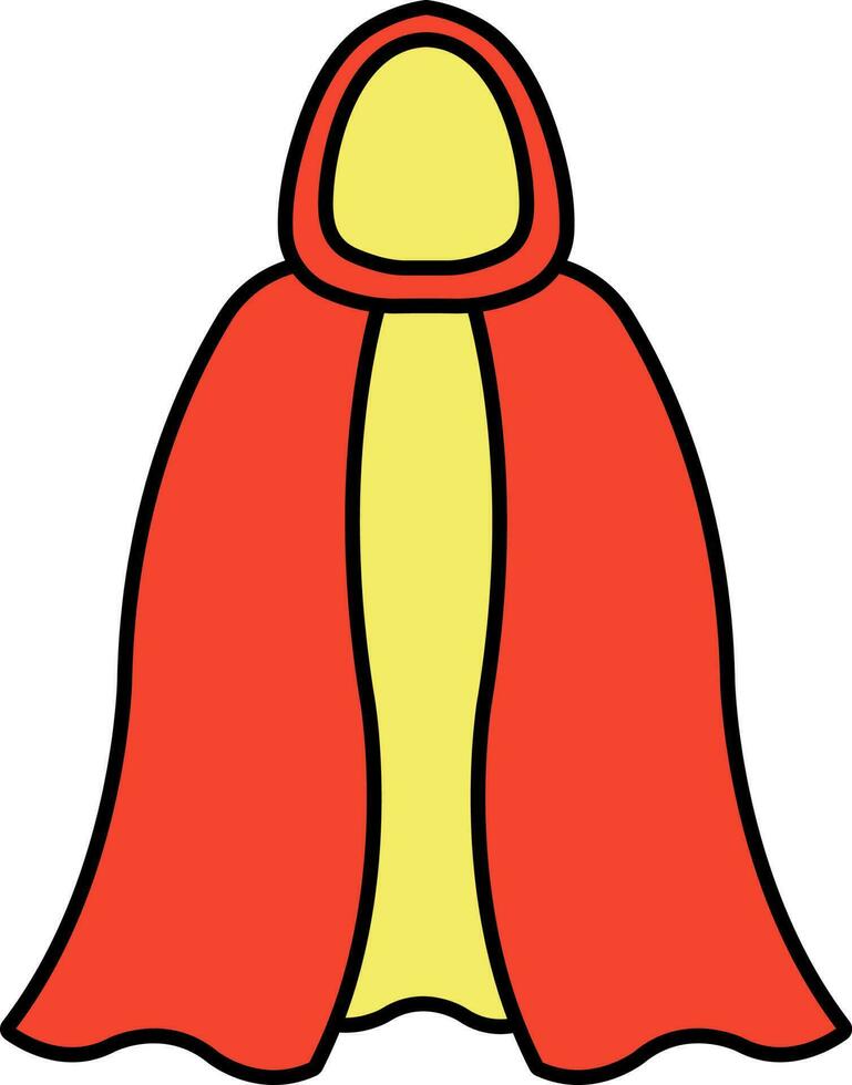 Cape or Cloak Icon in Red And Yellow Color. vector