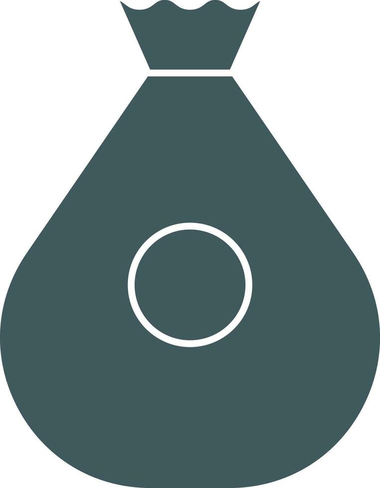 Money Bag Icon In Gray Color. vector