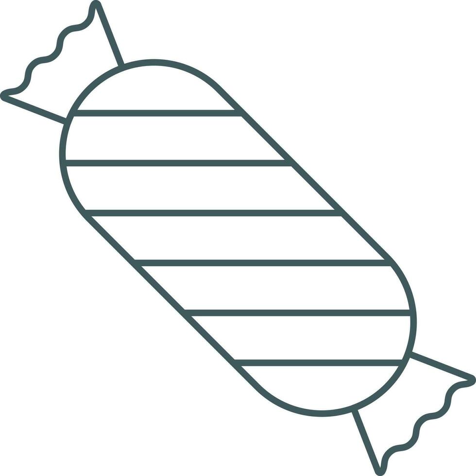 Toffee Icon In Grey Line Art. vector