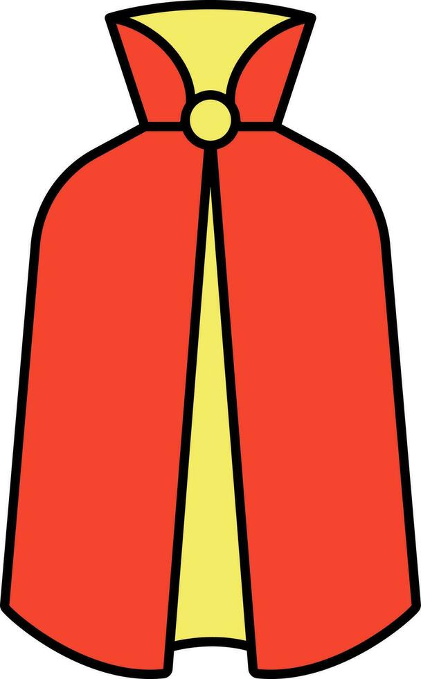Isolated Long Cape Icon in Flat Style. vector