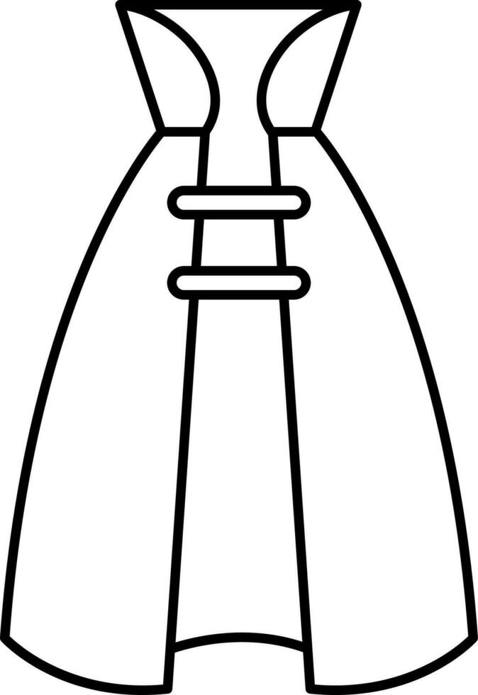 Illustration of Cape Icon in Line Art. vector