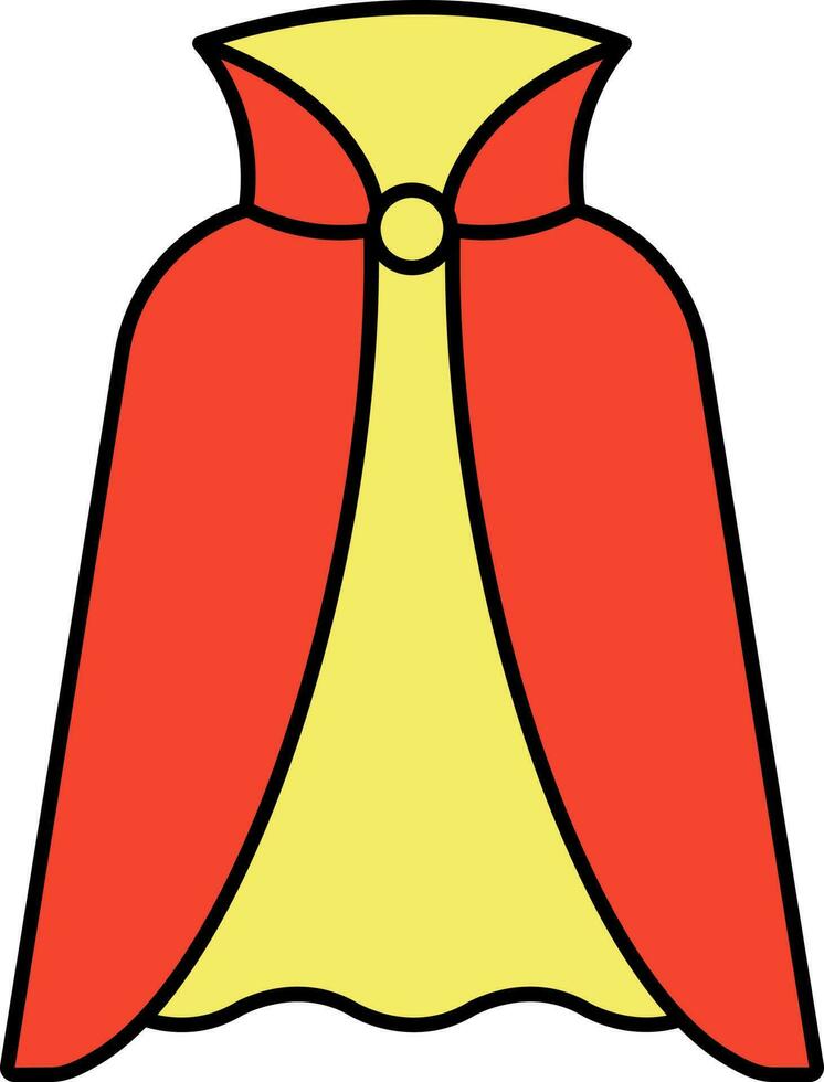 Illustration of Fancy Cape or Cloak Icon in Flat Style. vector