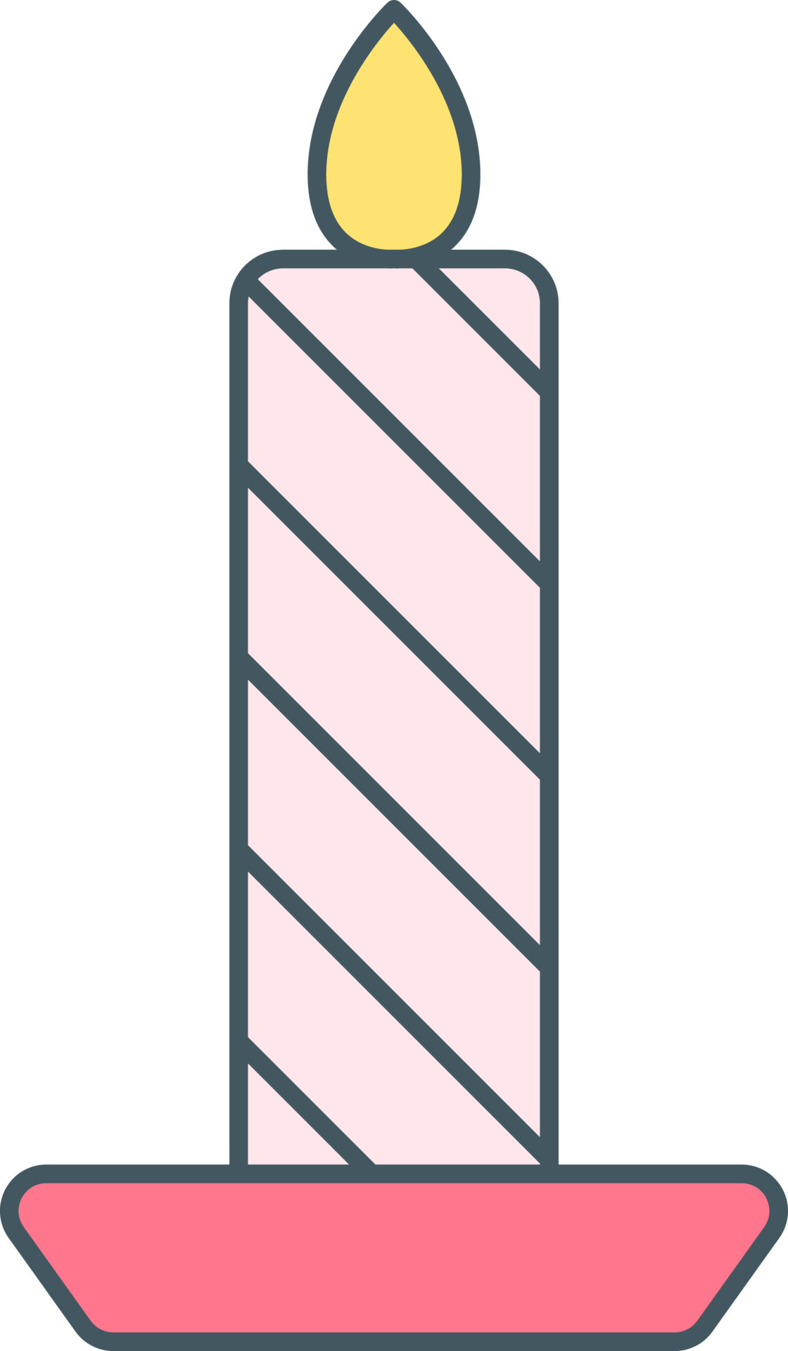 Burning Candle Icon In Pink Color. 24196519 Vector Art at Vecteezy