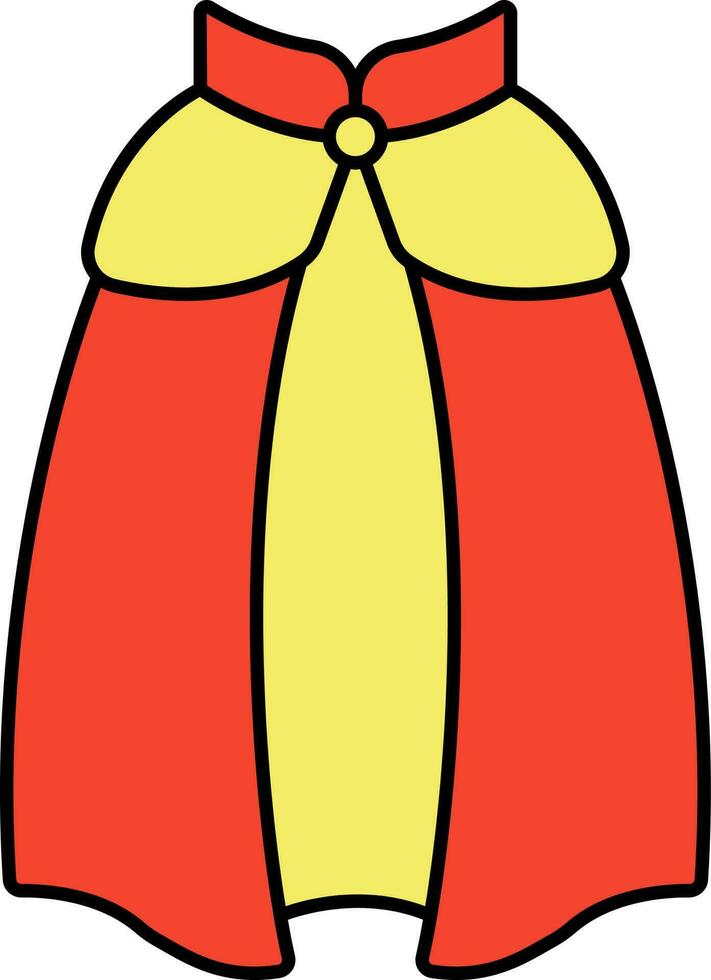Illustration of Fancy Cape or Cloak Icon in Flat Style. vector