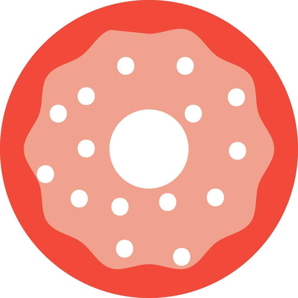 Donut Icon In Red And White Color. vector