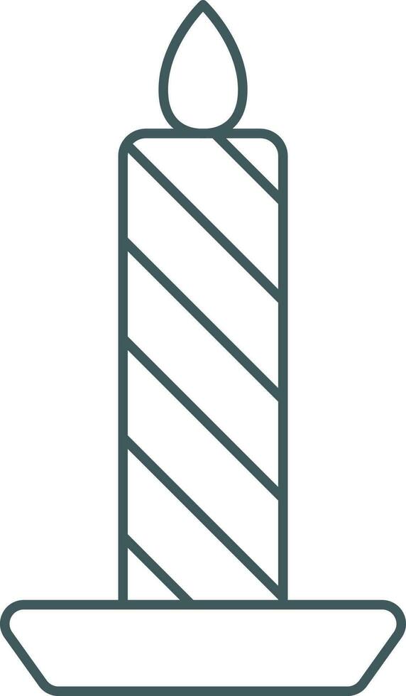 Burning Candle Icon In Gray Outline. vector