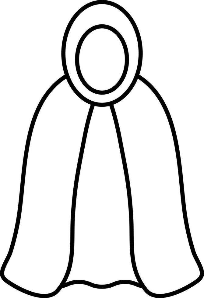 Cape or Cloak Icon in Black Outline. vector