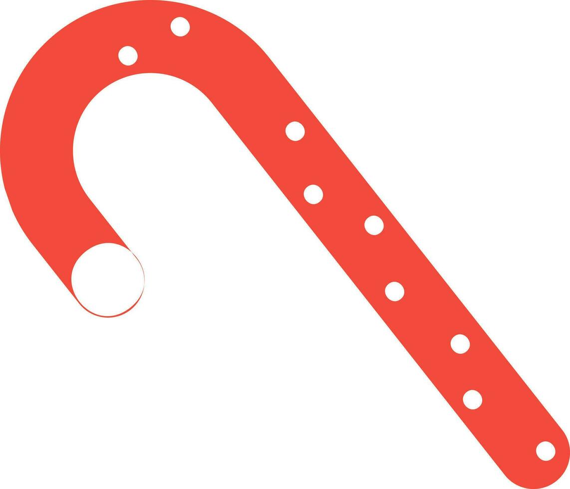 Red And White Color Candy Cane Icon. vector