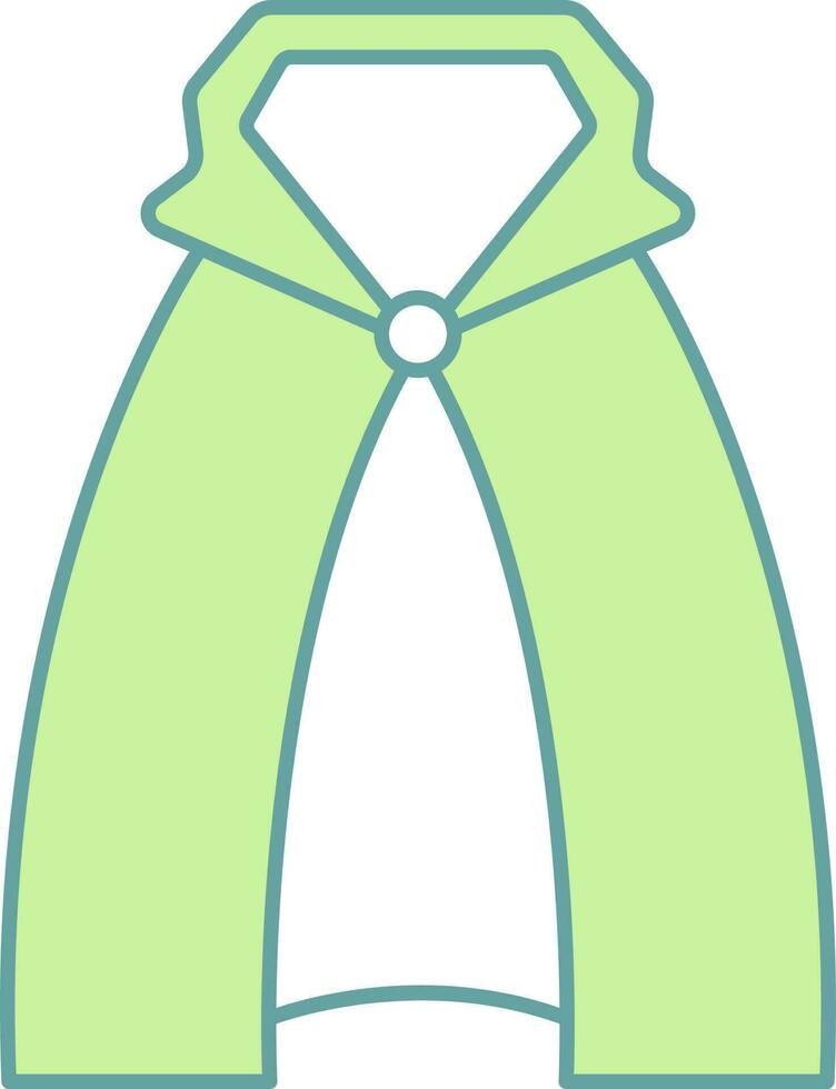 Green And White Color Cape Icon in Flat Style. vector