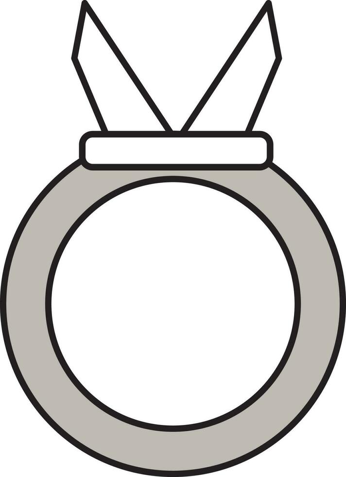 Medal Icon In Gray And White Color. vector