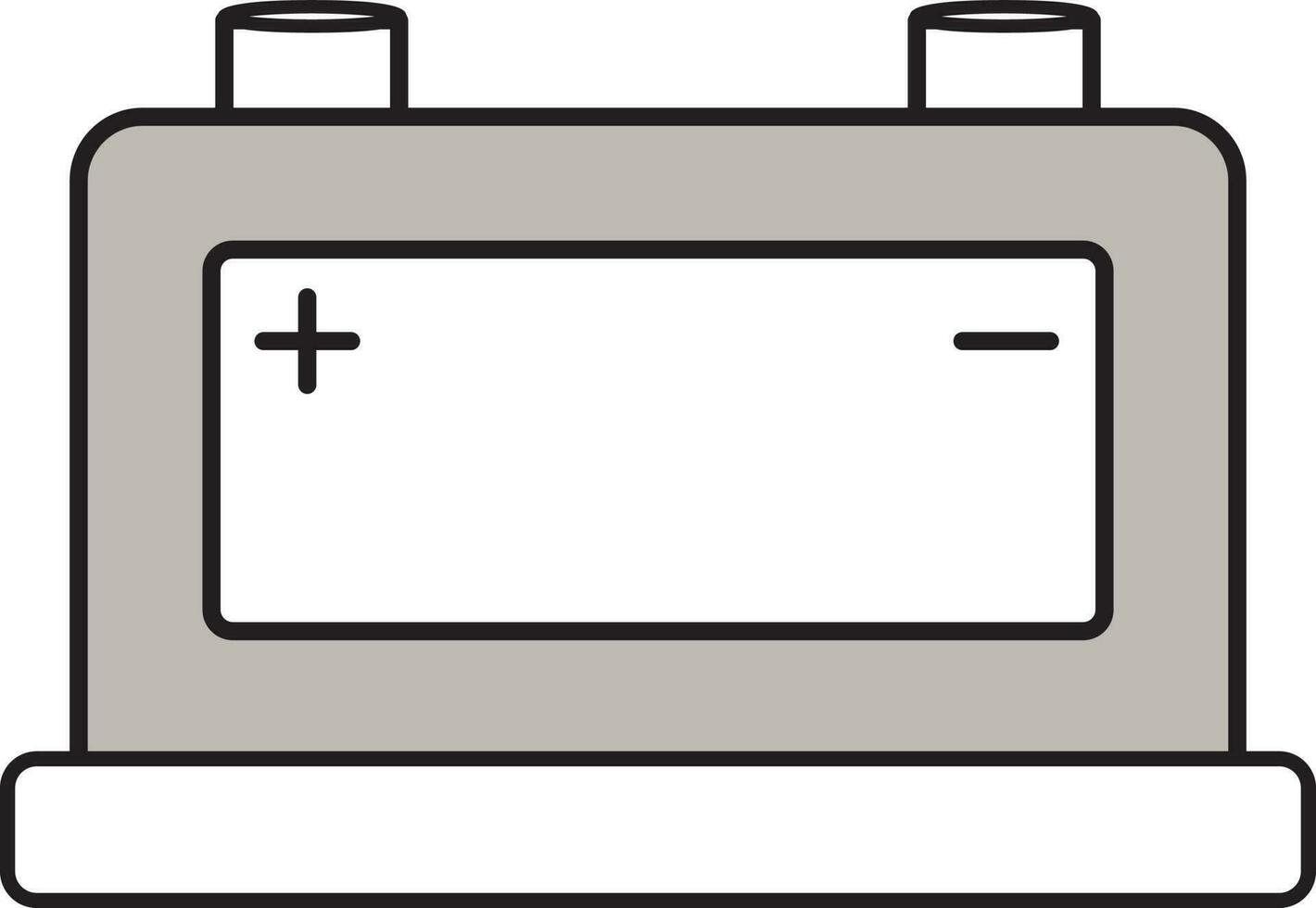 Car Battery Icon In Gray And White Color. vector