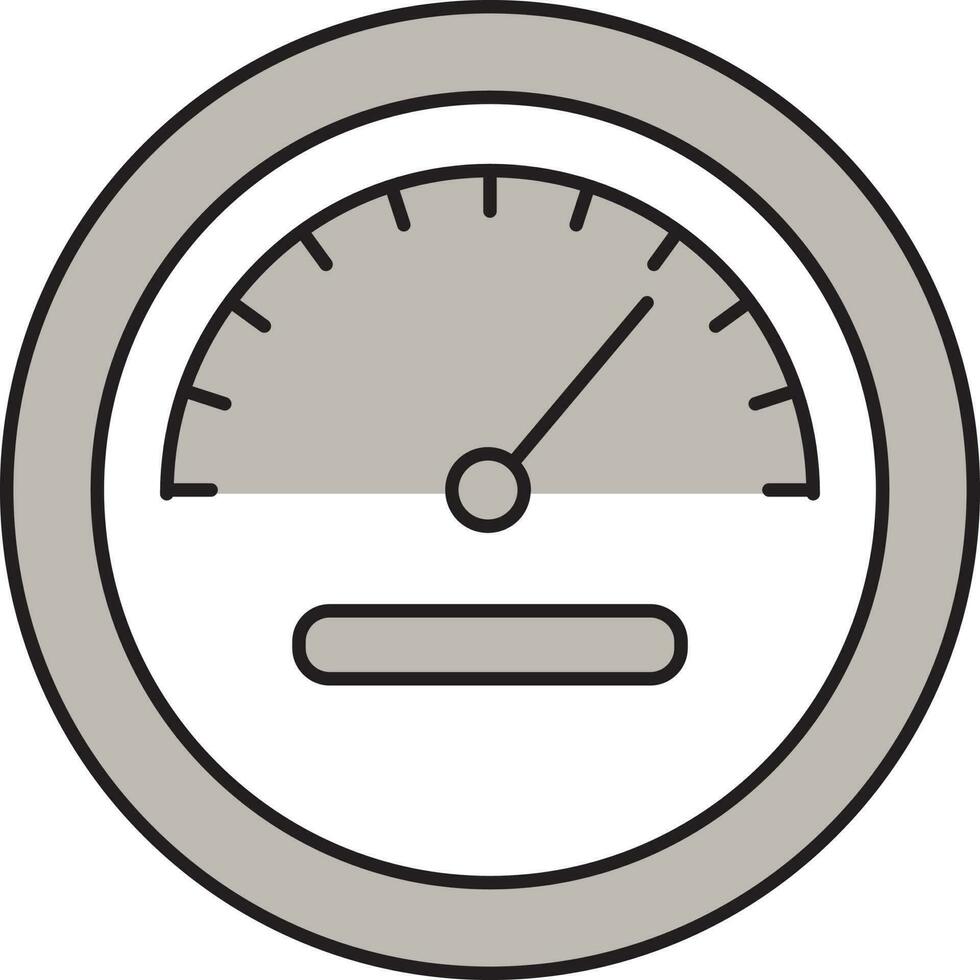 Speedometer Icon In Gray And White Color. vector