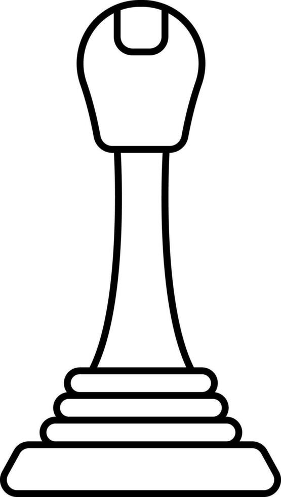 Gear Stick Icon In Line Art. vector