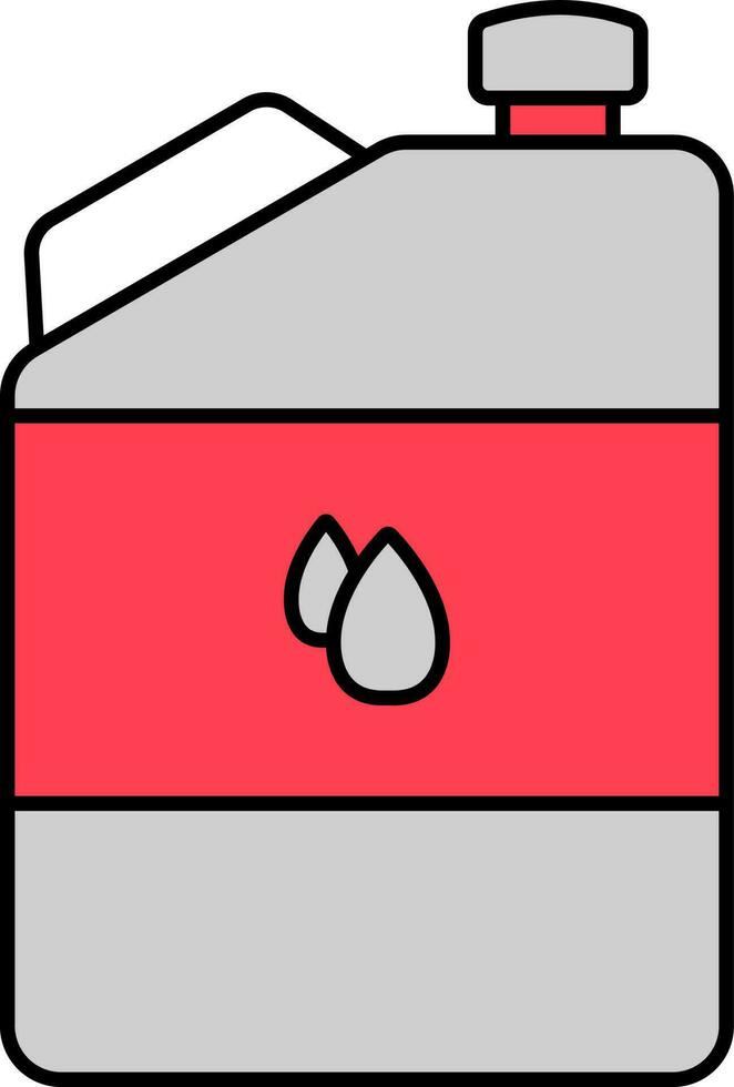 Drops On Jerrycan Icon In Grey And Red Color. vector