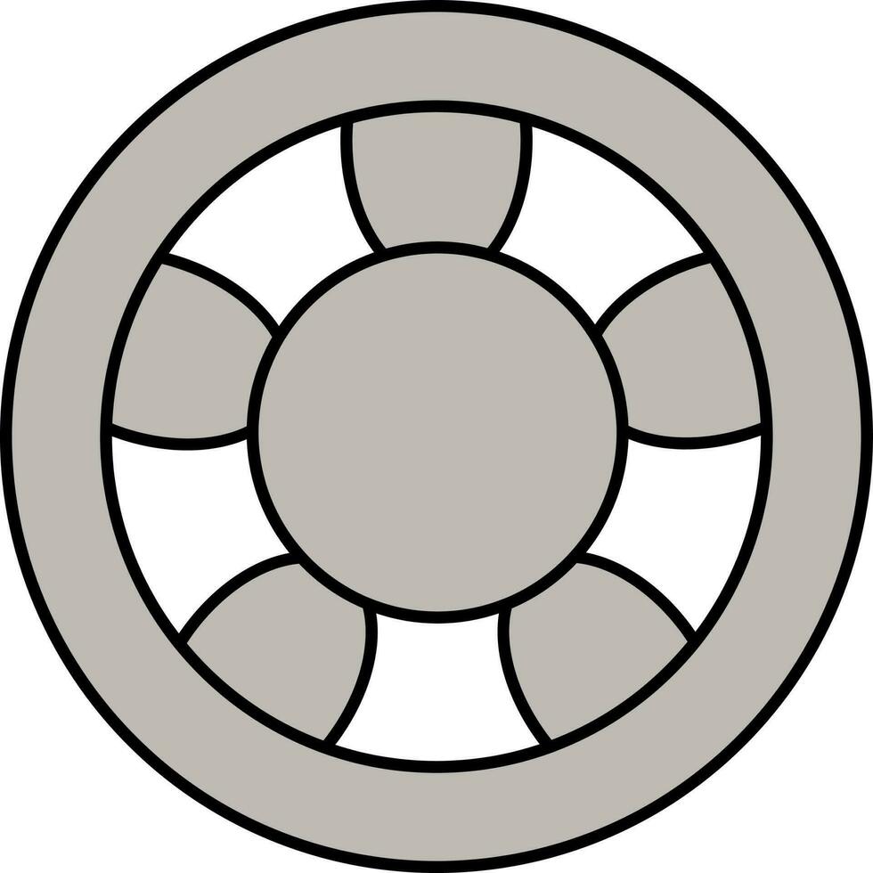 Tyre Or Wheel Icon In Gray And White Color. vector