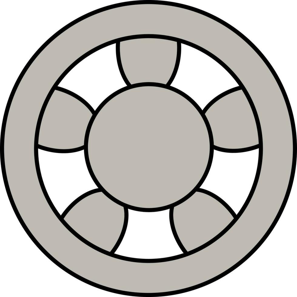 neumático o rueda icono en gris y blanco color. vector