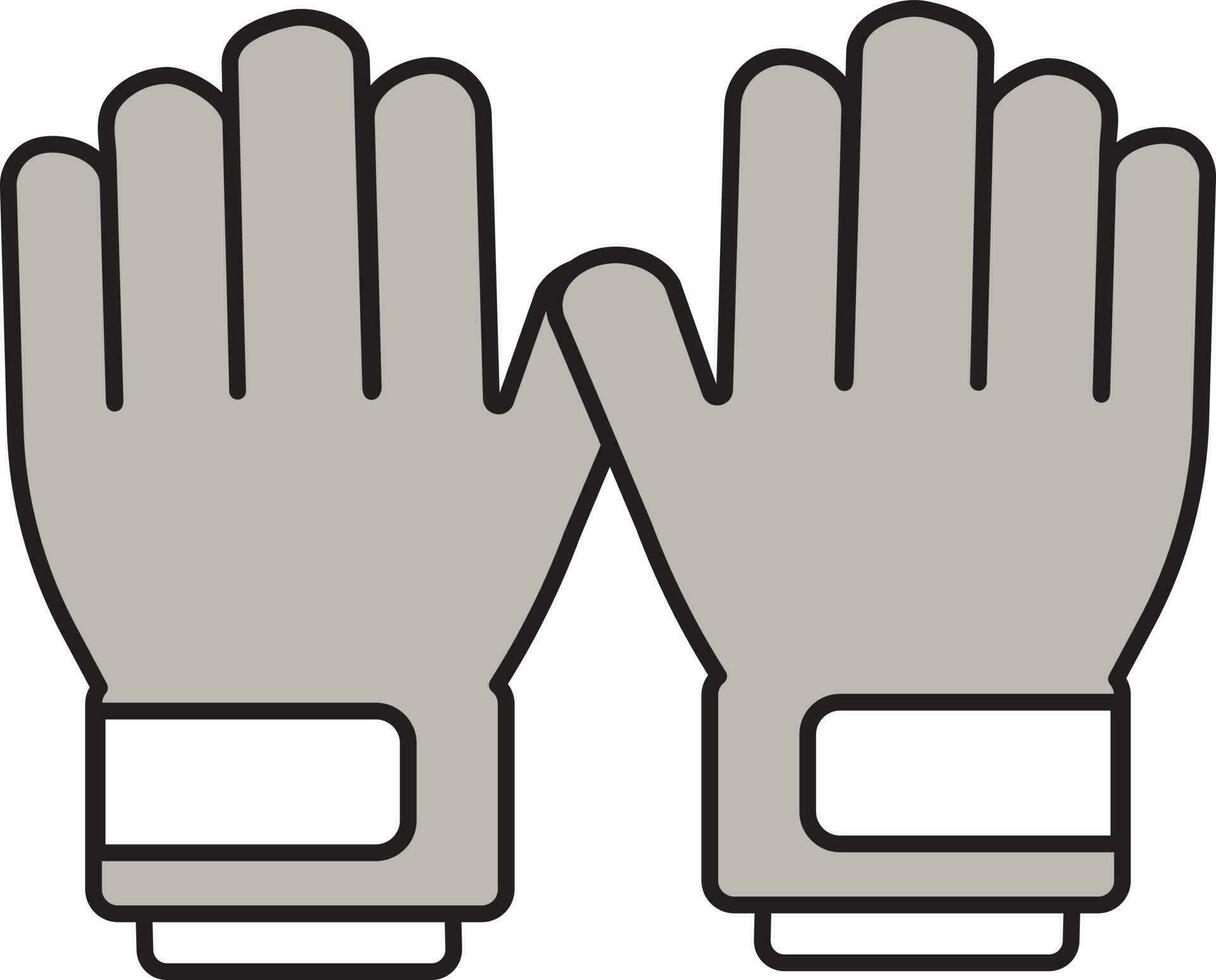 Gloves Icon In Gray And White Color. vector