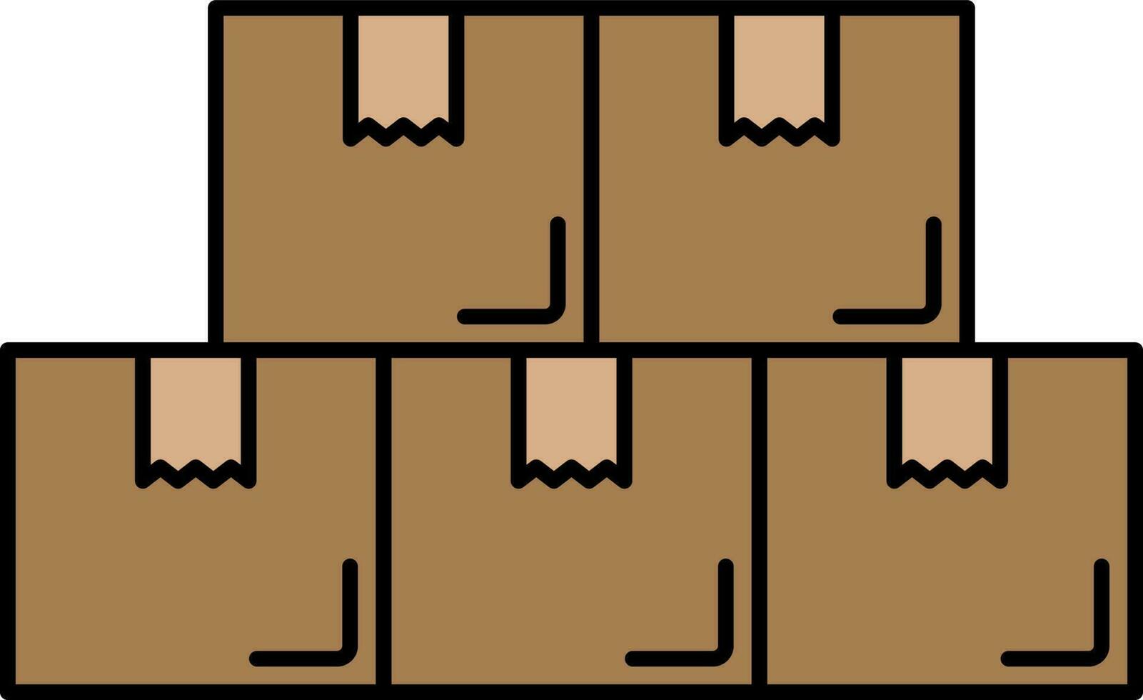 Delivery Boxes Icon In Brown Color. vector
