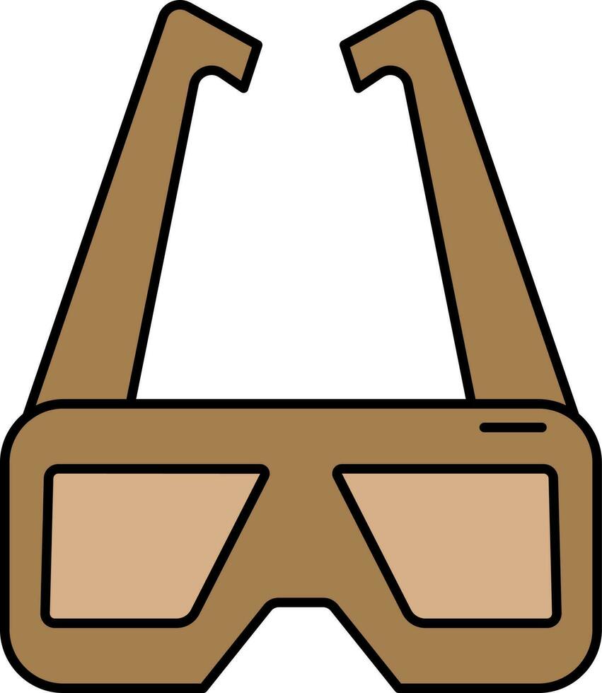 Safety Goggles Icon In Brown Color. vector