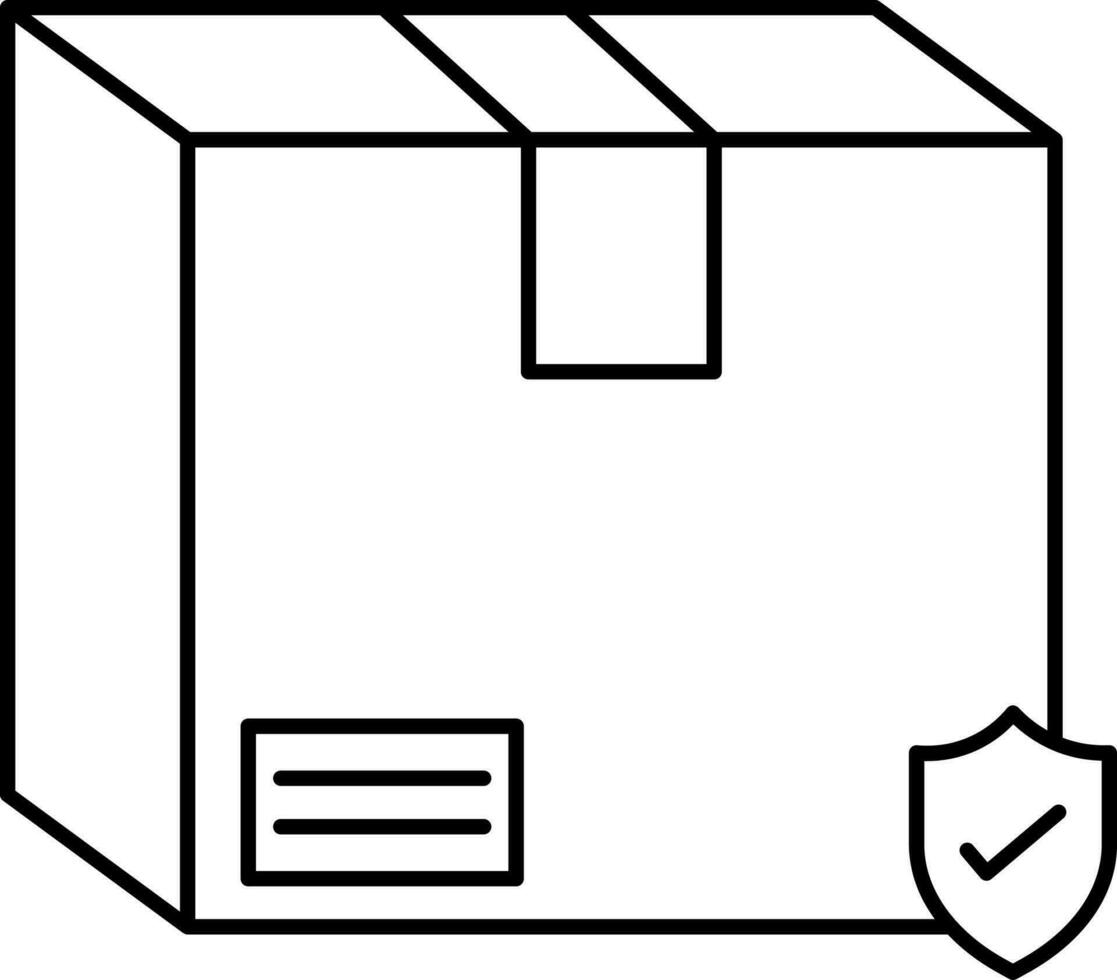 Approve Security Parcel Icon In Thin Line Art. vector