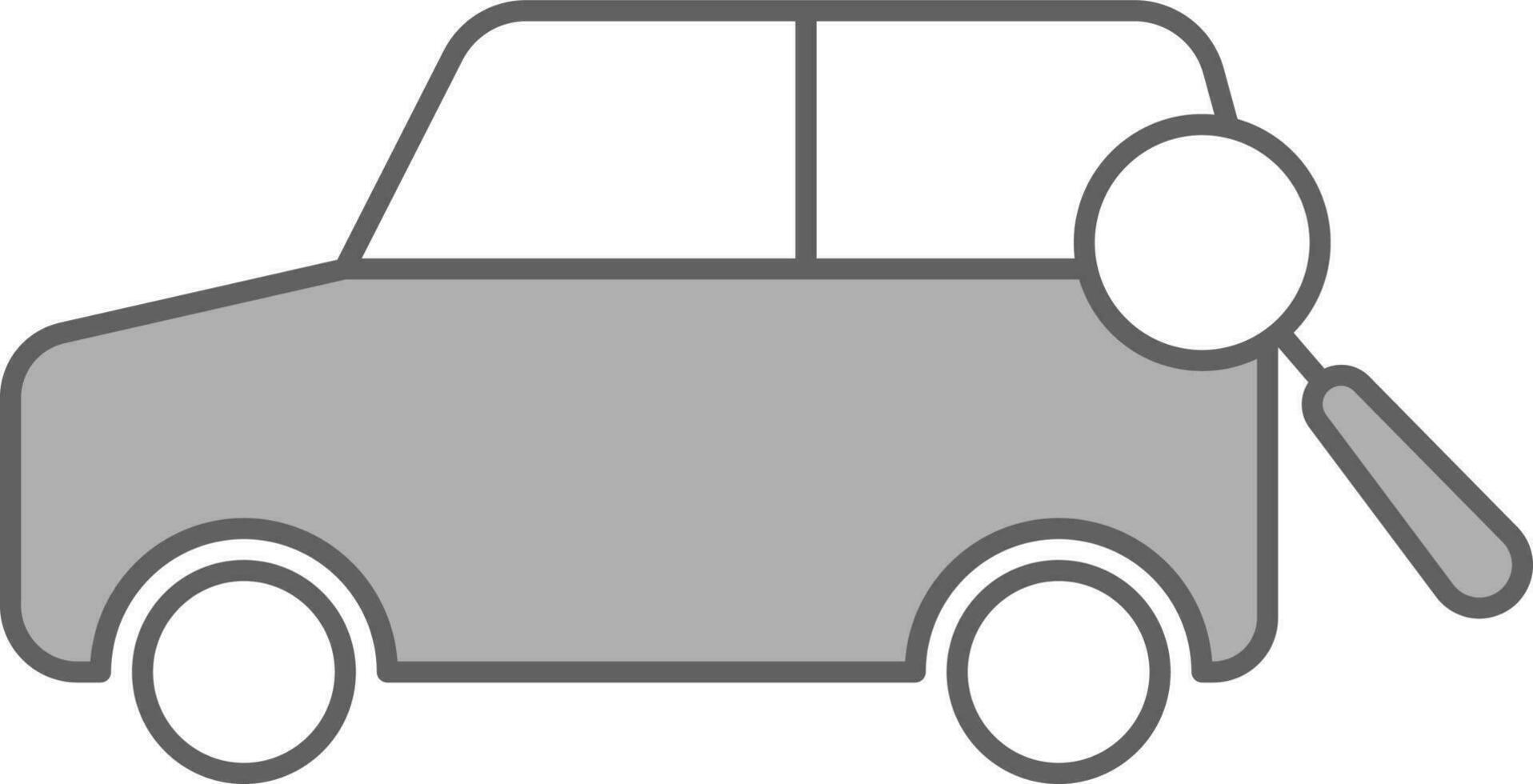 Search Car Icon In Grey And White Color. vector