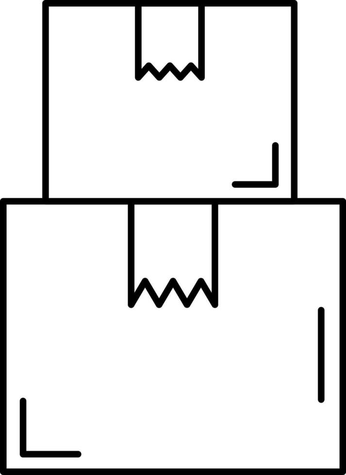 Delivery Boxes Icon In Black Outline. vector