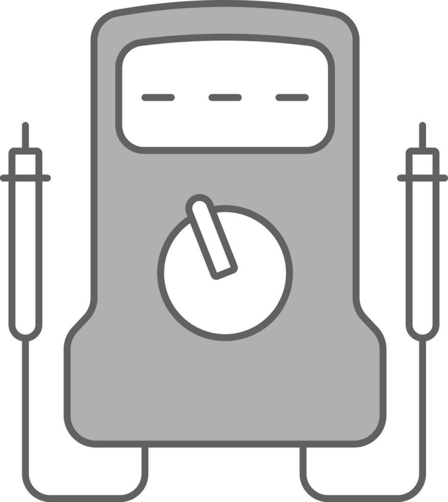 Multimeter Icon In White And Gray Color. vector