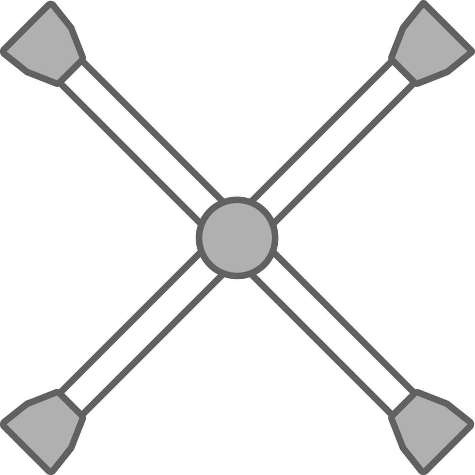 Cross Tubular Spanner Icon In Grey And White Color. vector