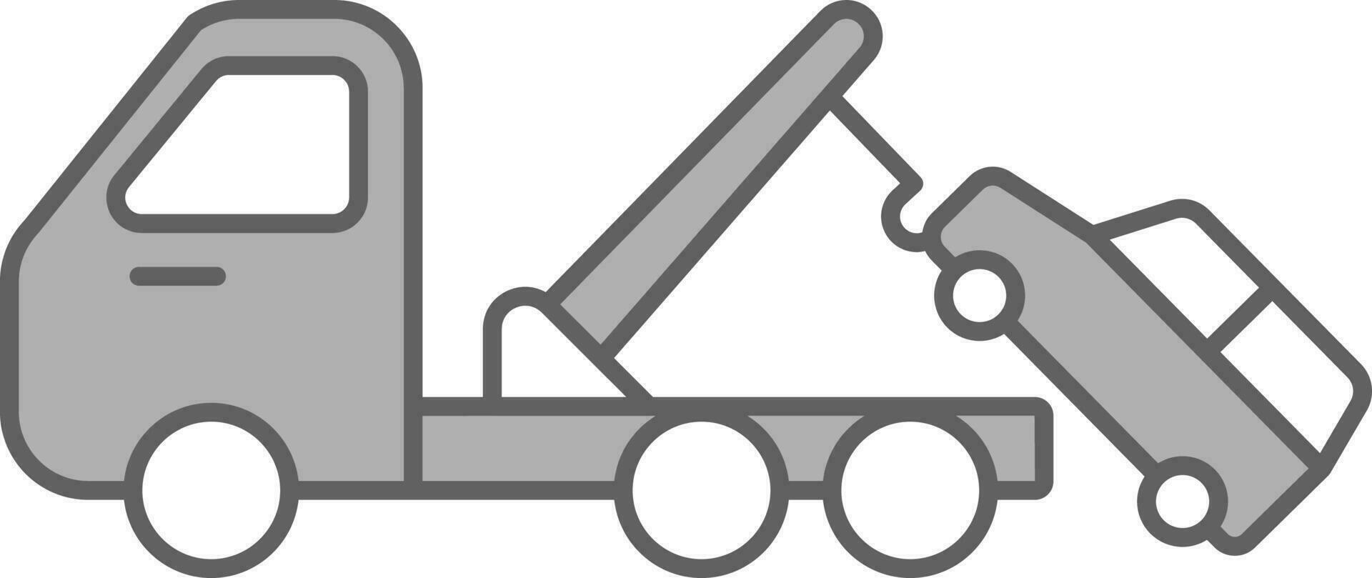 Towing Service Icon In Grey Color. vector