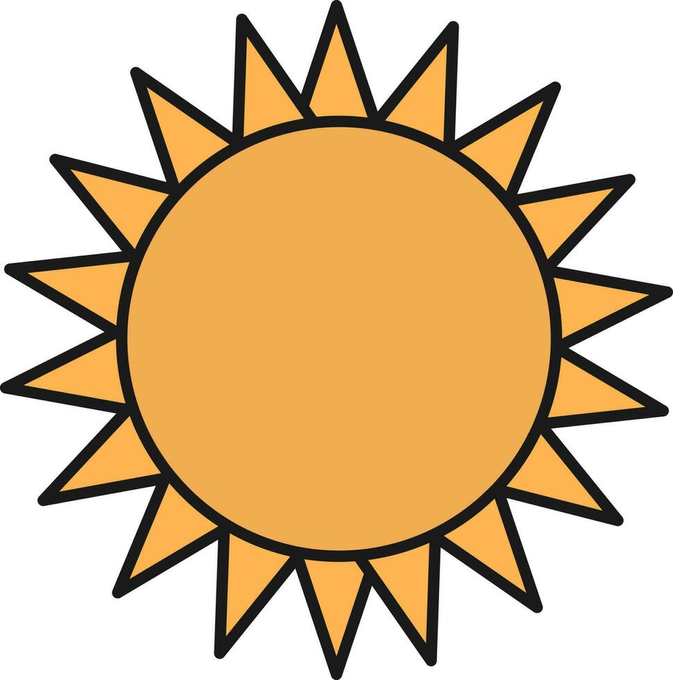 Sun Icon In Orange Color. vector