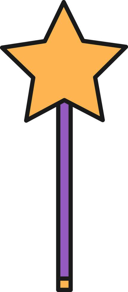 Magic Wand Icon In Orange And Purple Color. vector