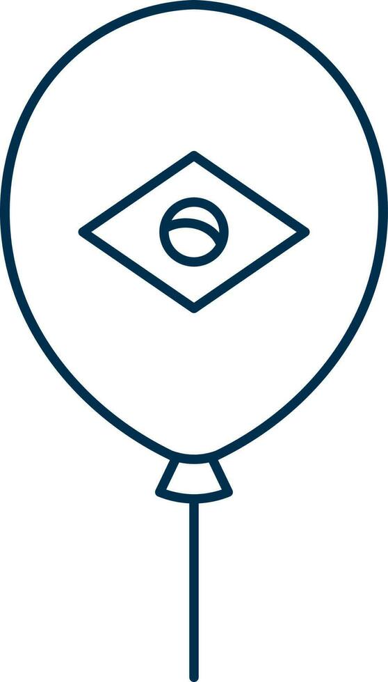 Vector Brazil Balloon Icon in Thin Line Art.