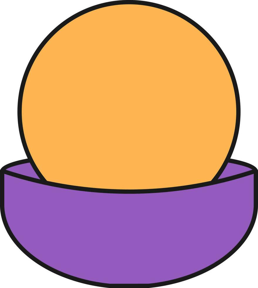 Crystal Ball Icon In Orange And Purple Color. vector