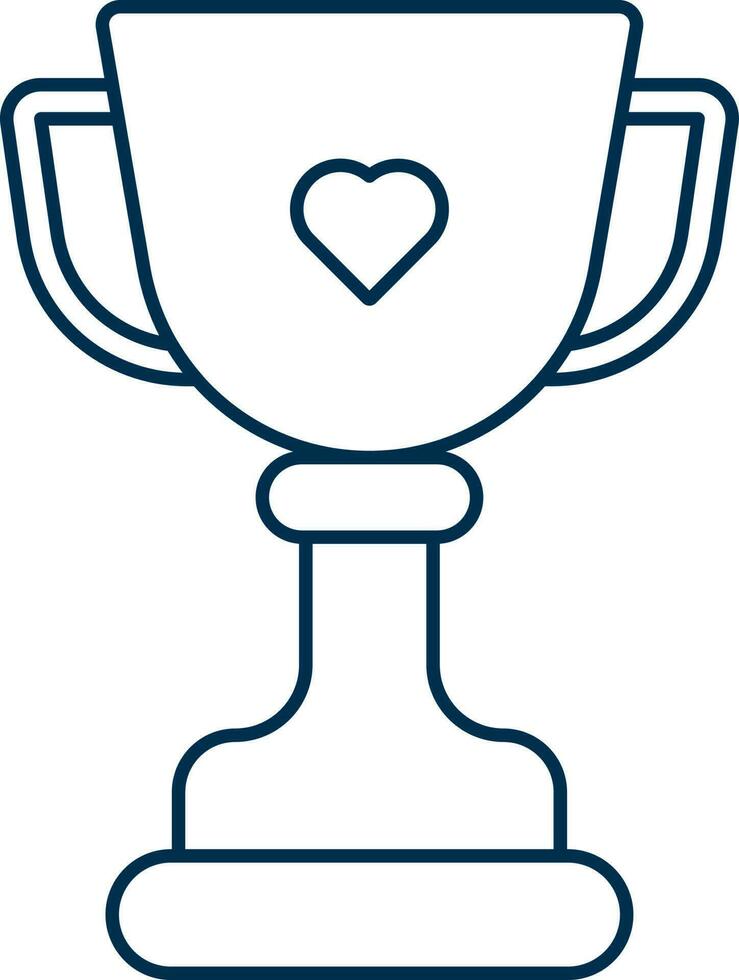 Vector Illustration of Trophy Icon in Thin Line Art.