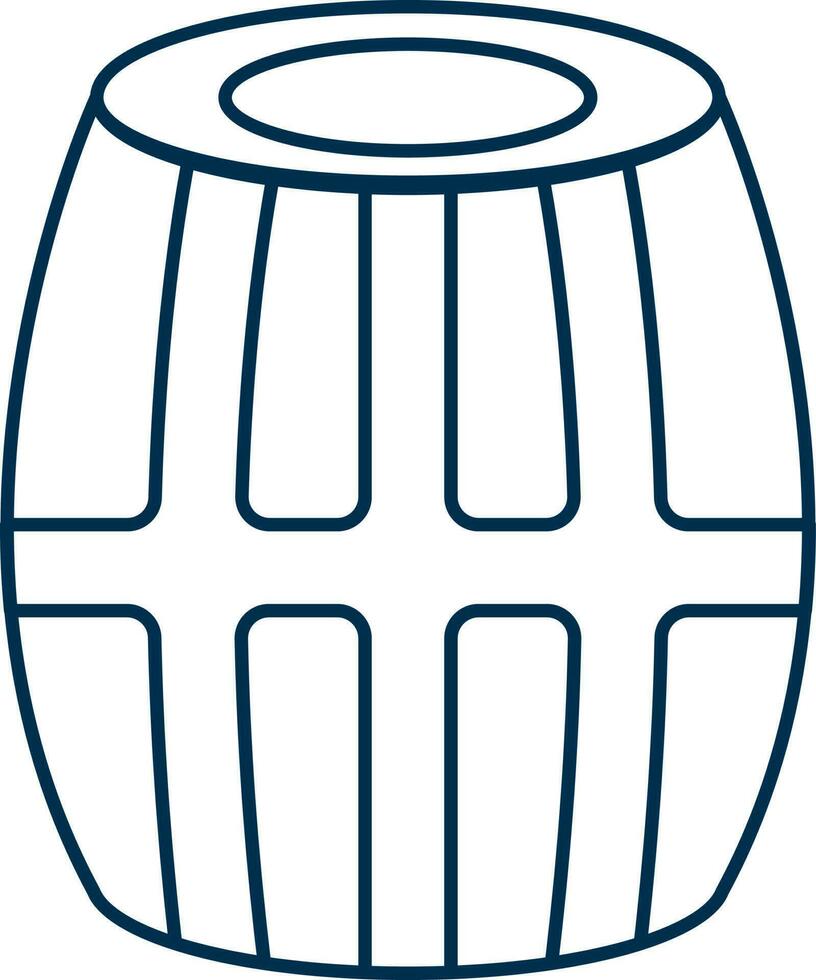 Isolated Dhol or Drum Icon in Thin Line Art. vector