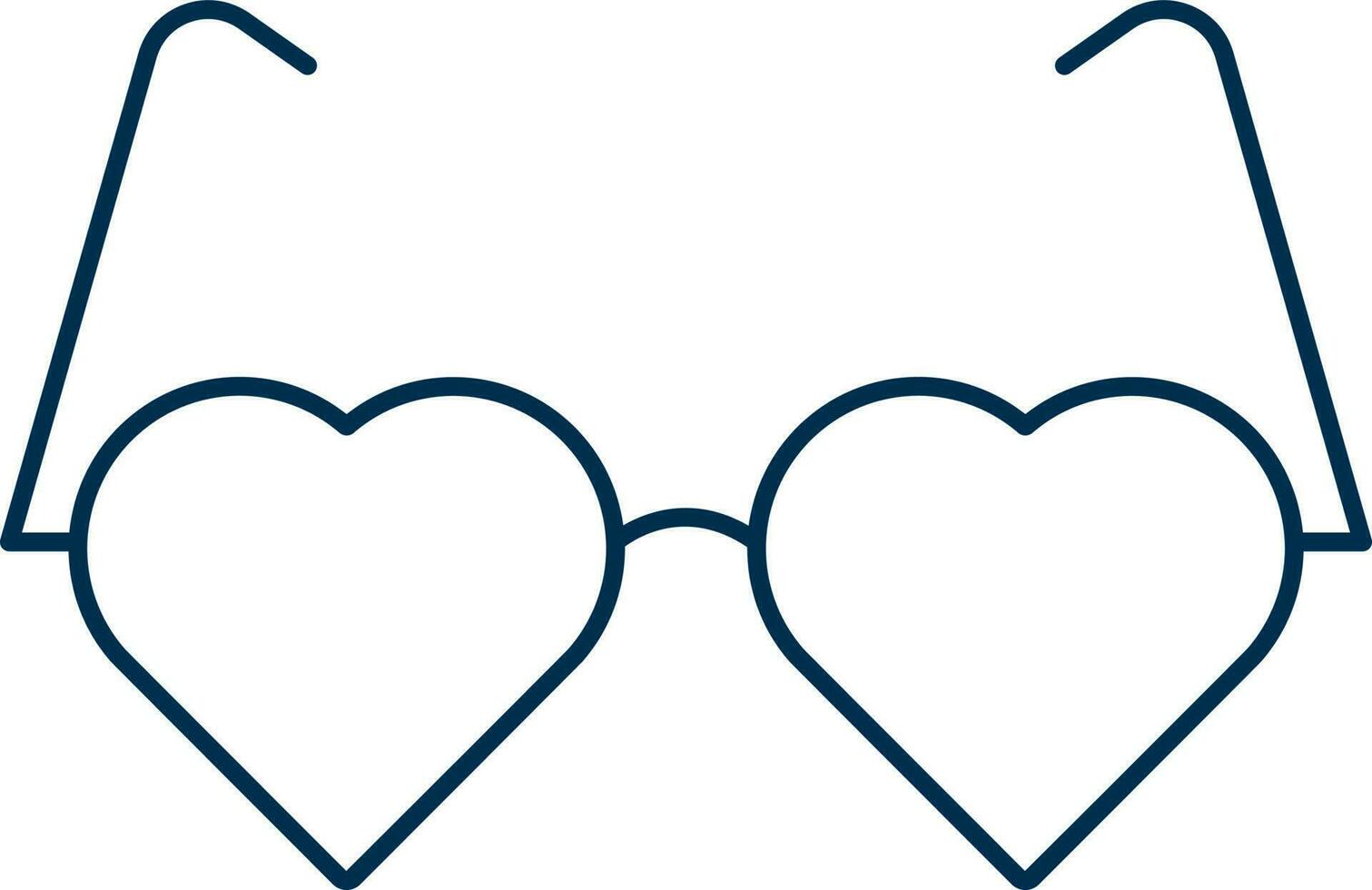 Illustration of Heart Shaped Goggles Icon in Line Art. vector