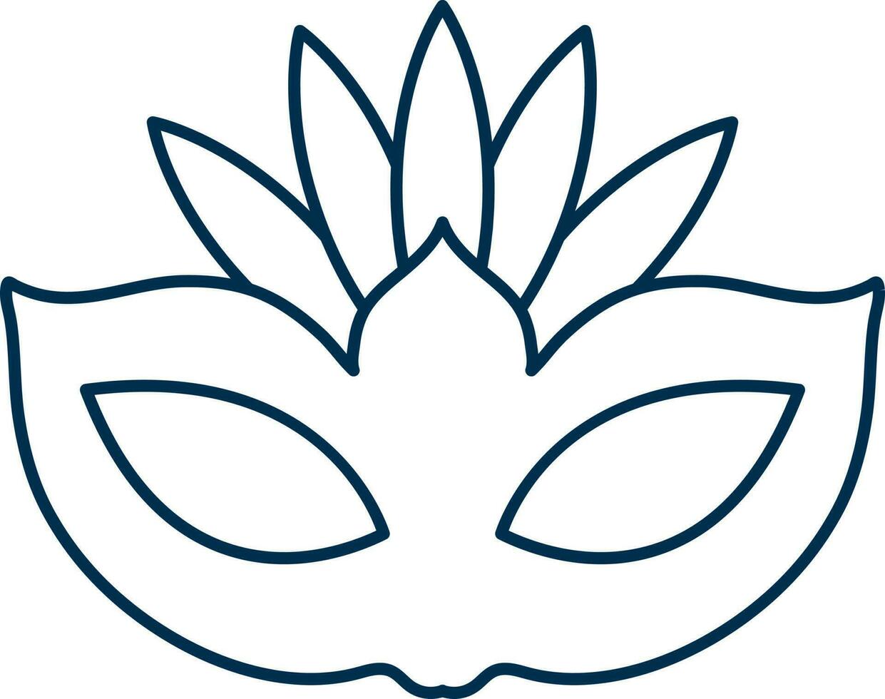 Illustration of Carnival Mask Icon in Line Art. vector