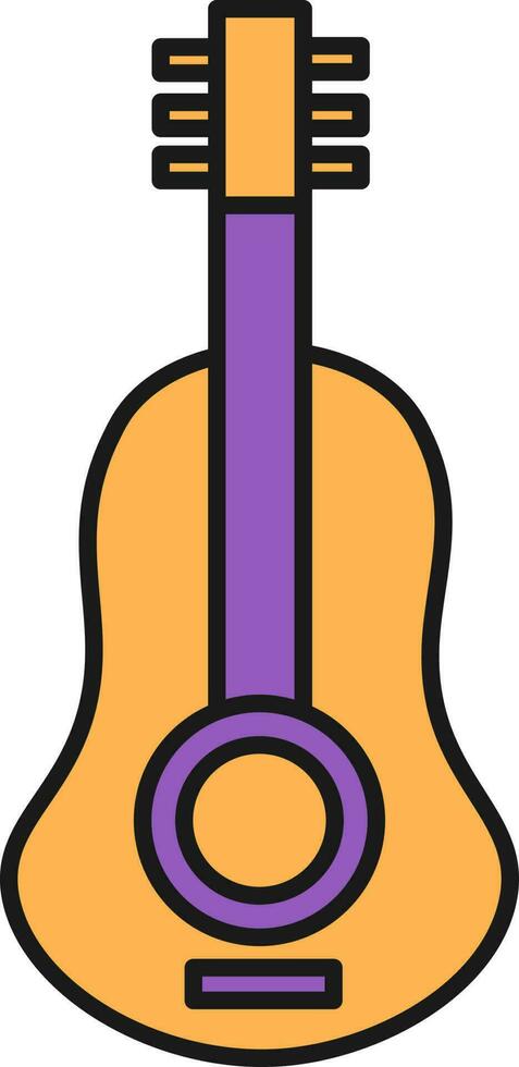 guitarra icono en púrpura y naranja color. vector