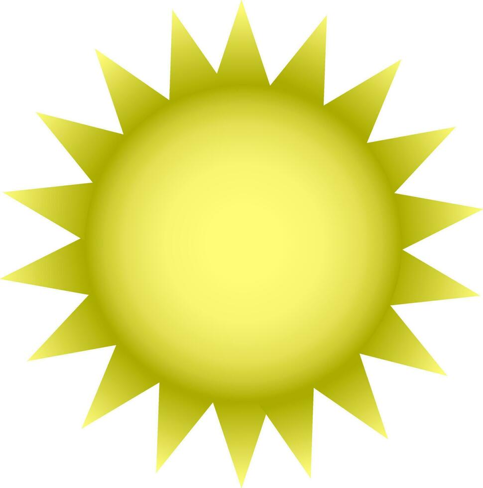 Sun Icon In Green Color. vector