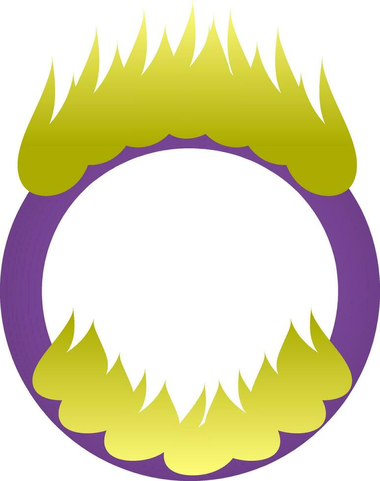 fuego anillo icono en púrpura y verde color. vector