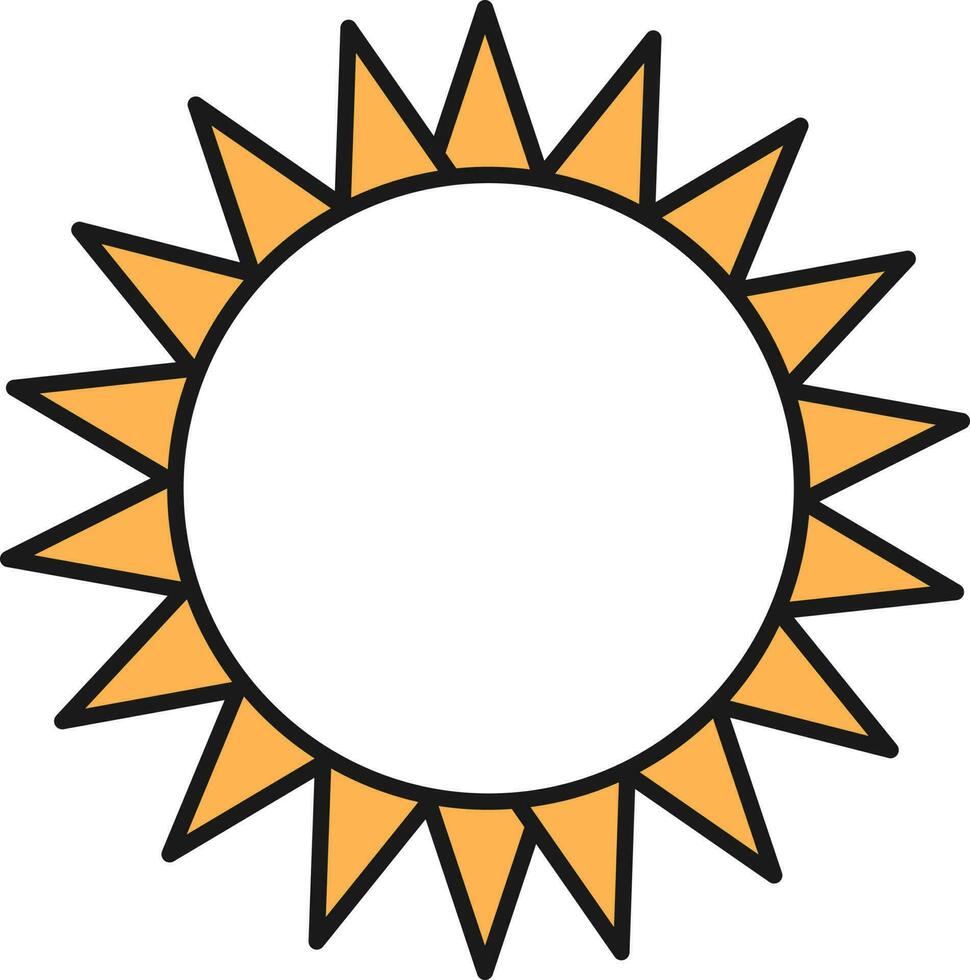 Sun Icon In Orange And White Color. vector