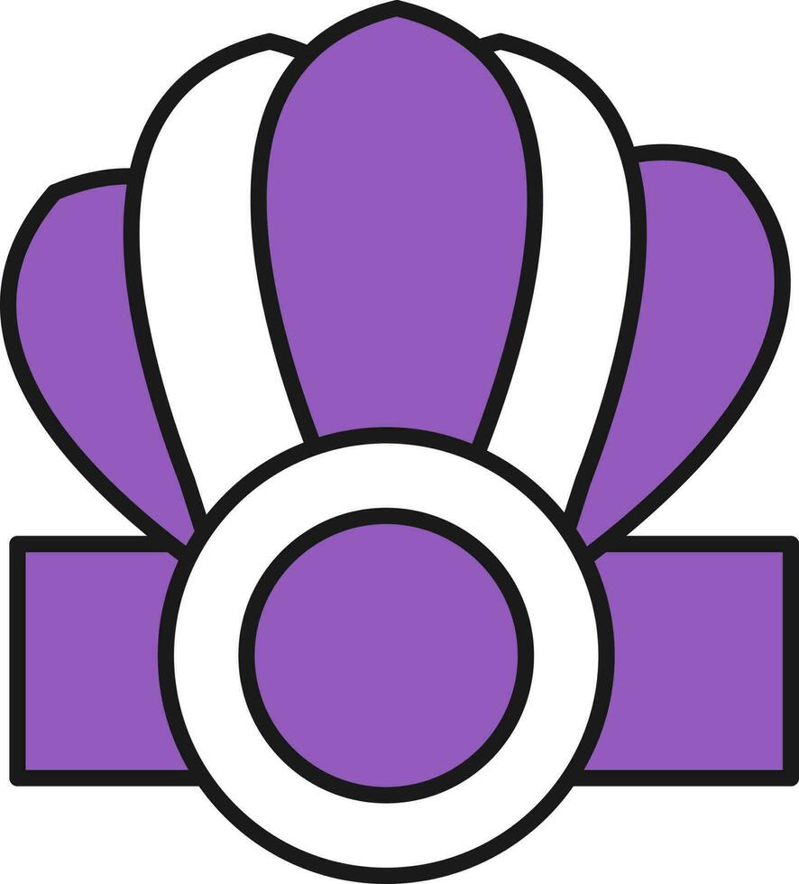 Headdress Icon In Purple And White Color. vector