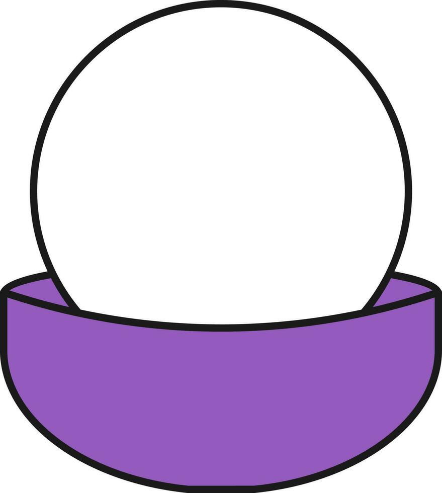 Crystal Ball Icon In White And Purple Color. vector