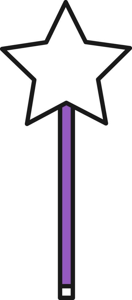 magia varita mágica icono en blanco y púrpura color. vector