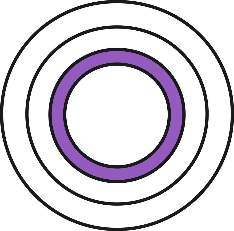 Circular Ring Icon In Purple And White Color. vector