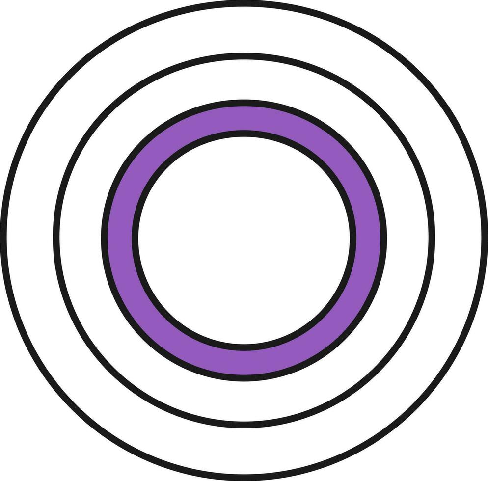 Circular Ring Icon In Purple And White Color. vector