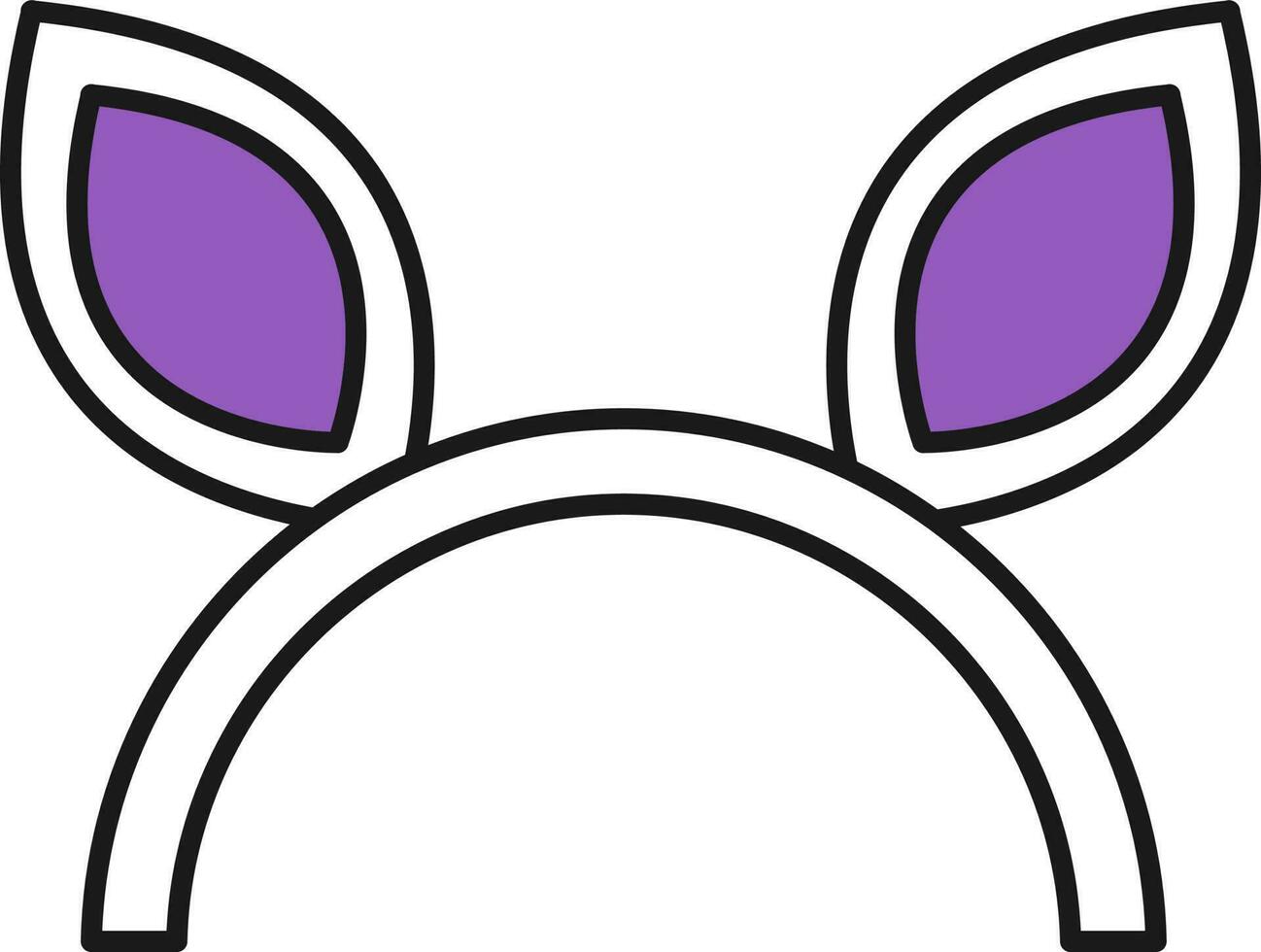 Ear Headband Icon In Purple And White Color. vector