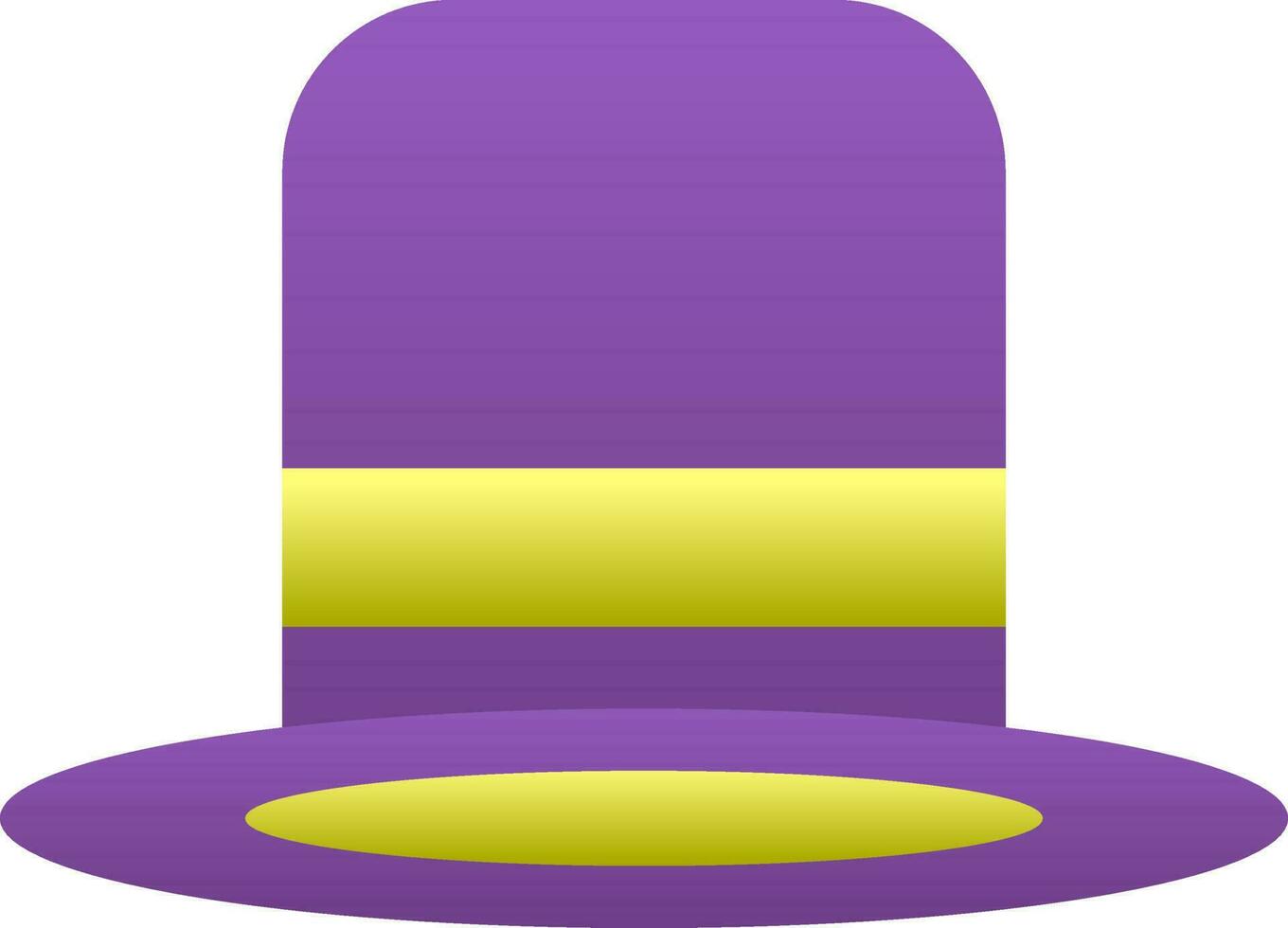 Top Hat Icon In Purple And Green Color. vector